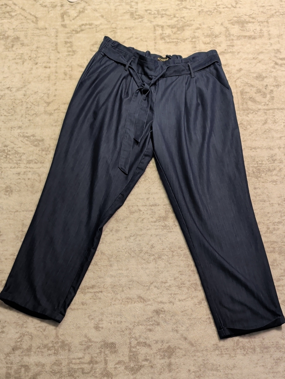 Like An Angel Navy Tie-Waist Wide Leg Pants XL